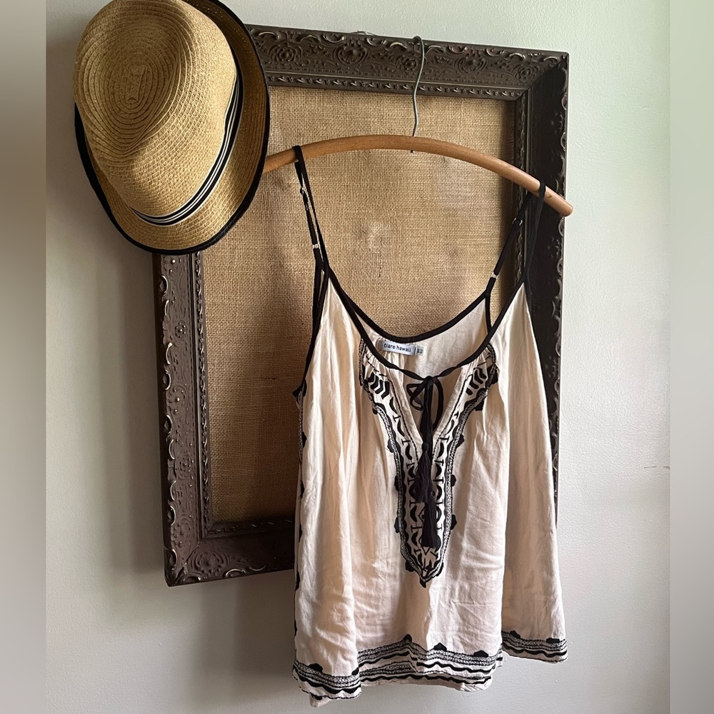 Tiare Hawaii Spaghetti Strap Embroidered Top